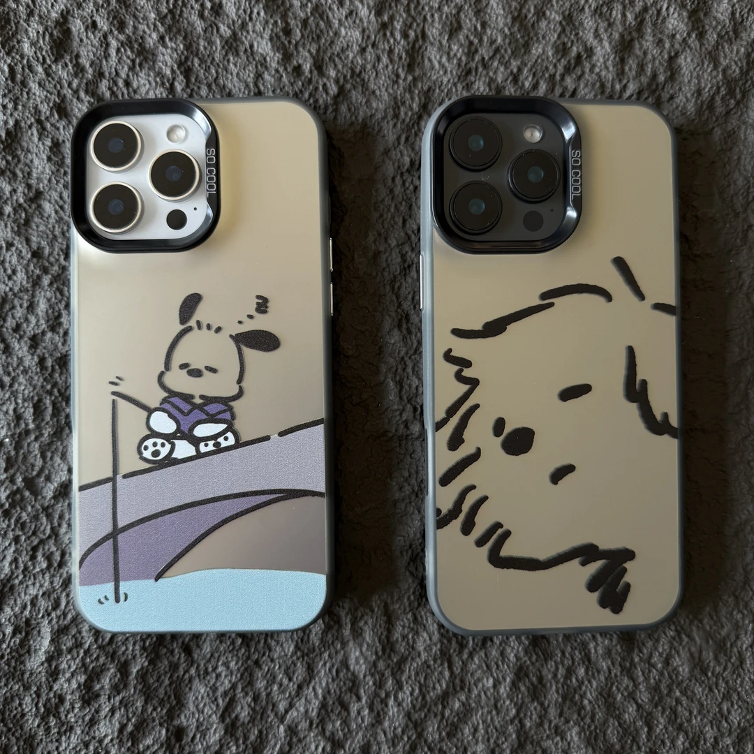 @风中小狗【彩银黑】 软包硬背炫酷手机壳适用苹果/vivo/oppo华为