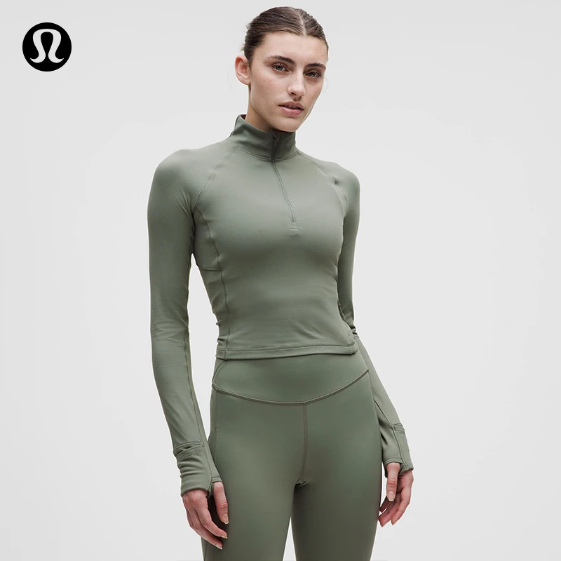 It's Rulu 女士运动短款半拉链衫丨lululemon丨LW3HYAS
