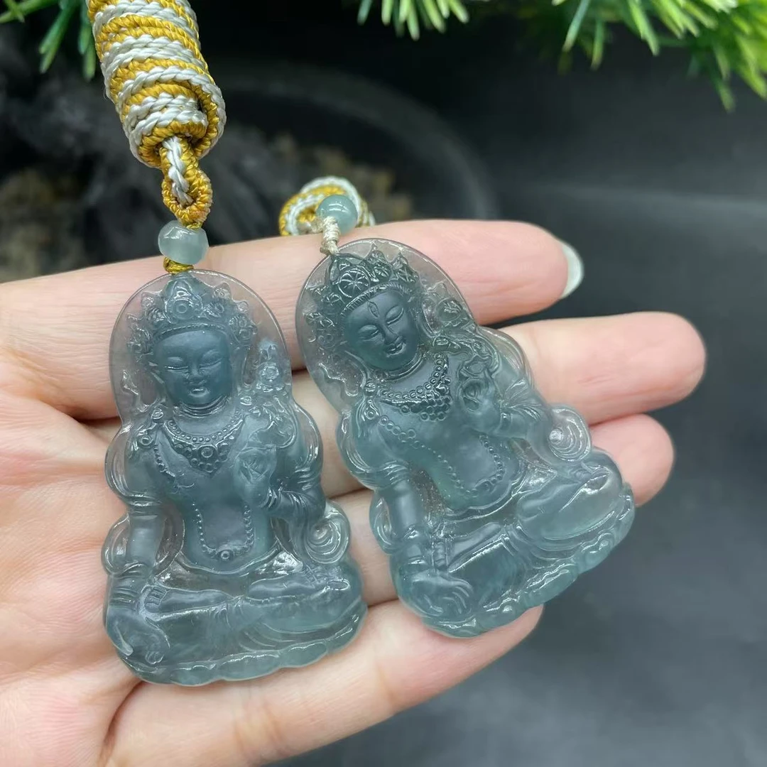 71-32877/Q28-天然A货翡翠观音吊坠-多样性发其一
