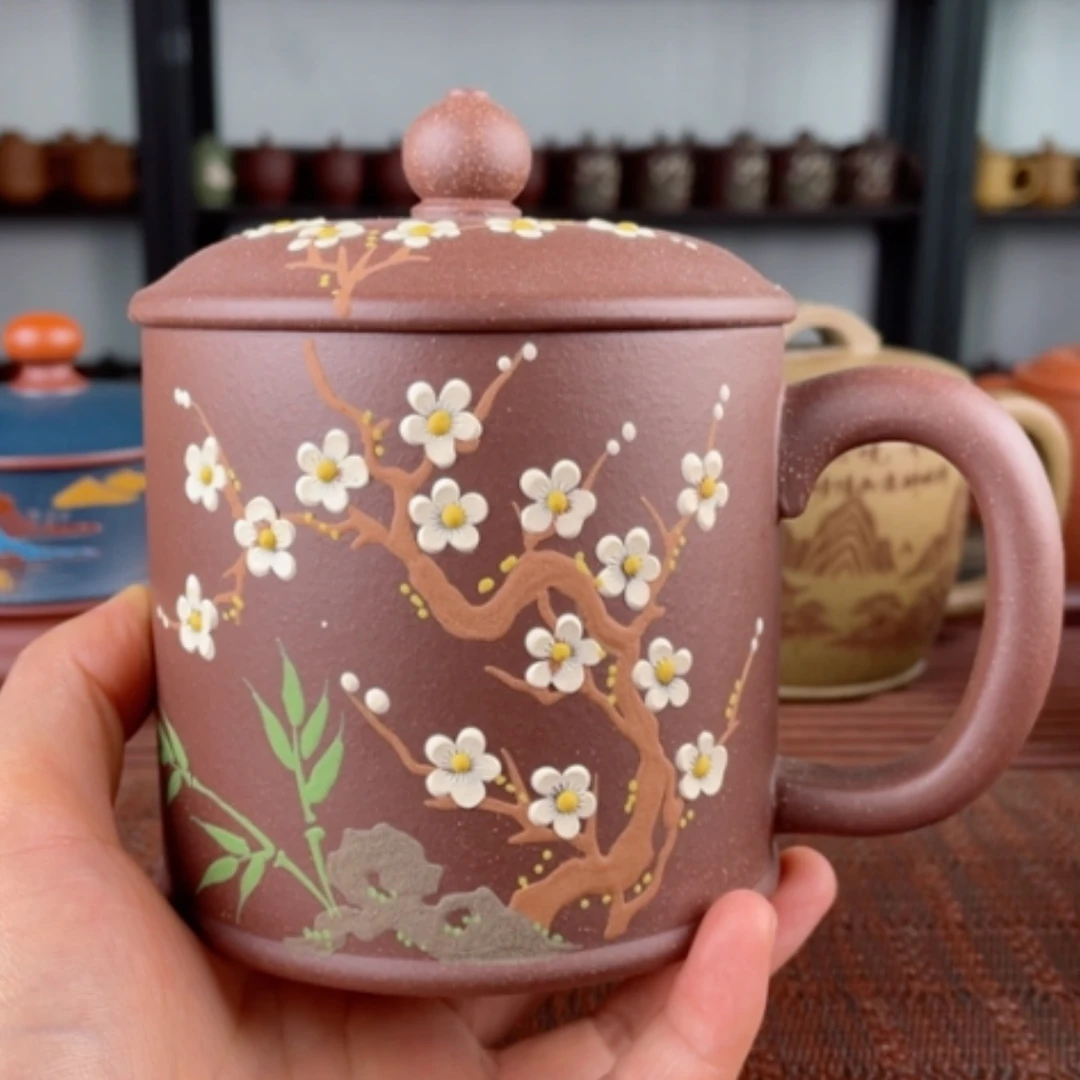 【闪购商品】茶杯紫砂宜兴原矿紫砂盖杯