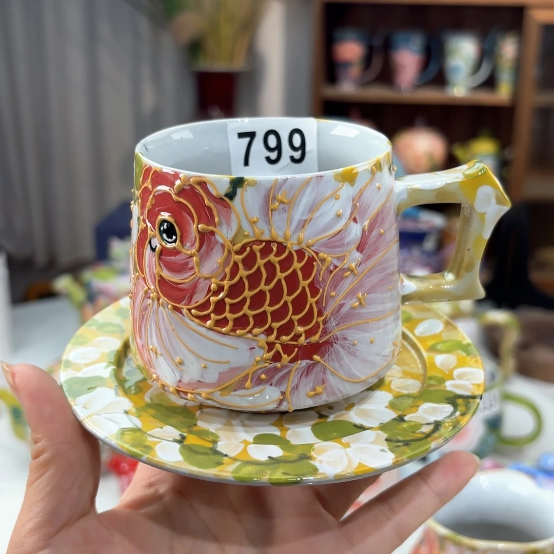 景德镇手绘高温釉下彩陶瓷茶具