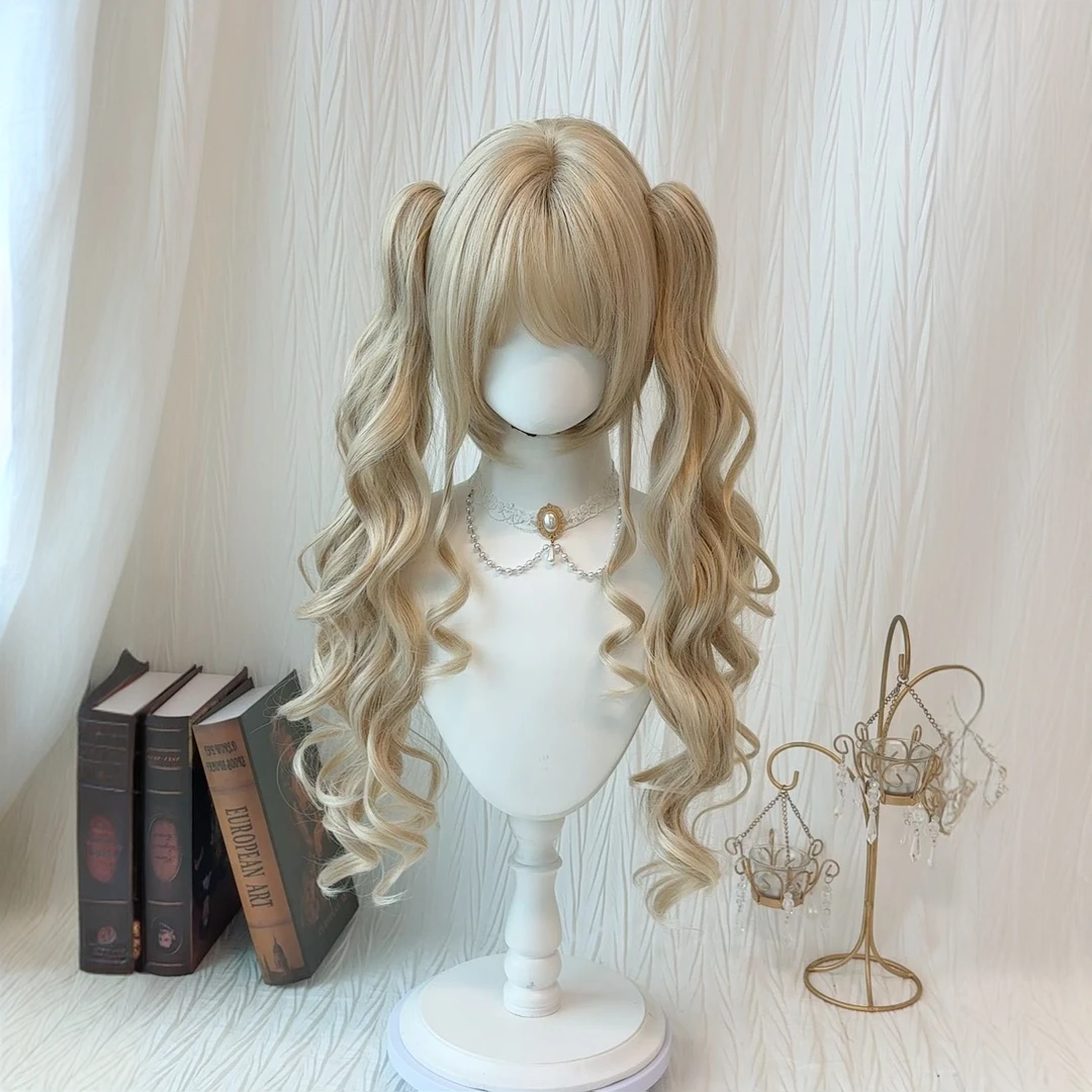 【安洛斯甜心】沐奇趣味萌Lolita假发女虎口夹可爱洛丽塔双马尾假发