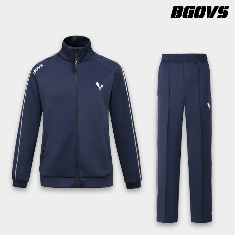 2025秋冬新品BGOVS韩国羽毛球服男女同款运动速干套装 长袖+长裤