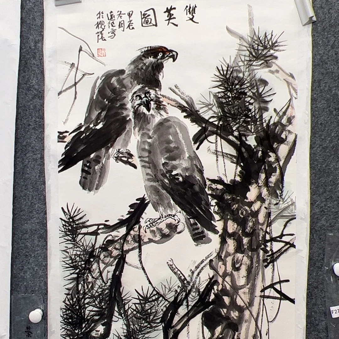 纸本国画（f27123）双英图 书画