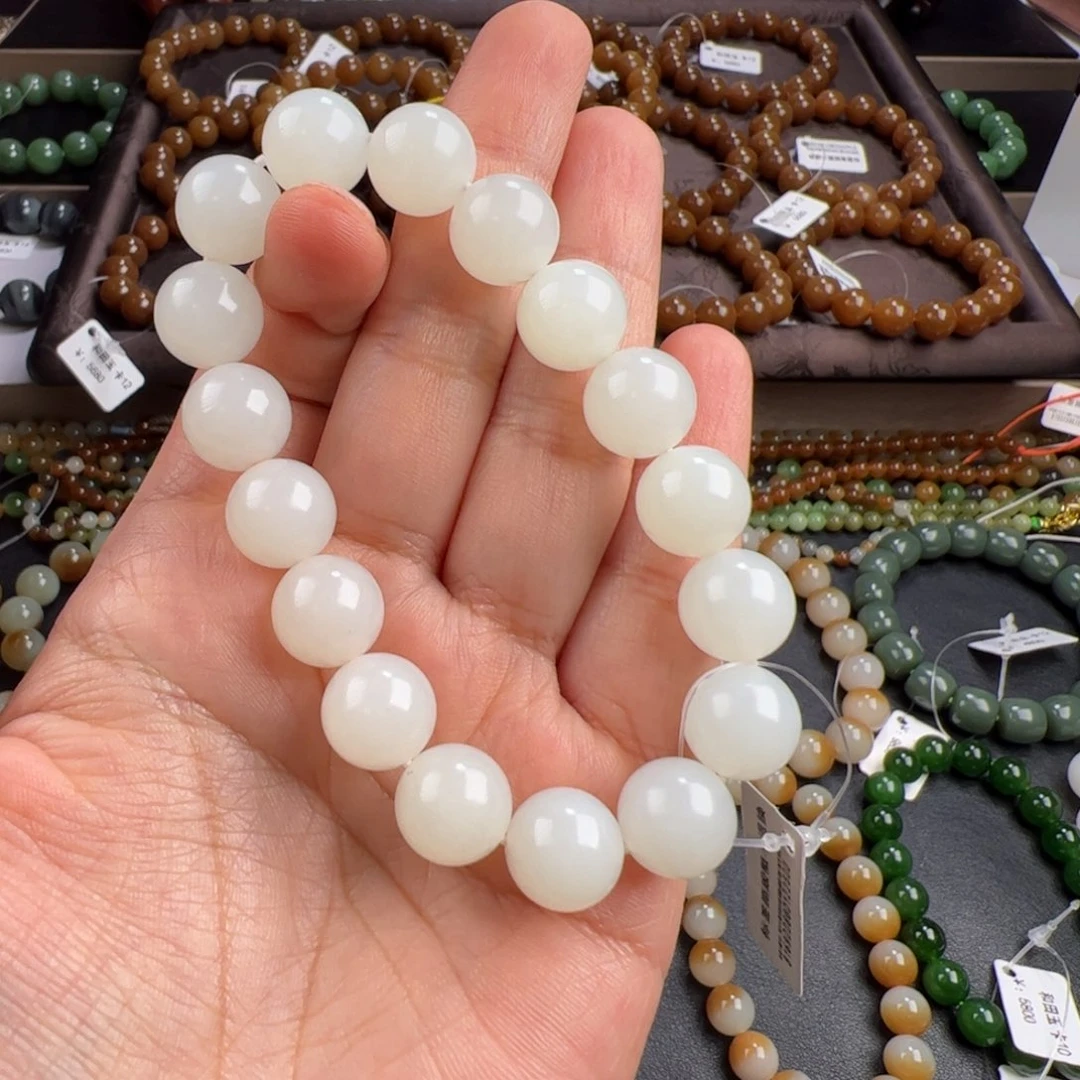 和田玉手链未镶嵌新疆羊脂玉