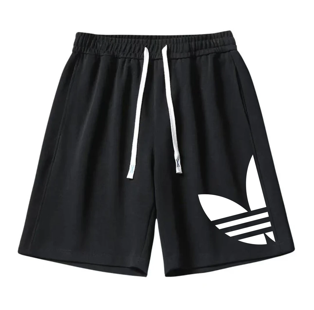 夏季男女休闲短裤时尚运动宽松透气潮牌百搭五分裤 半边