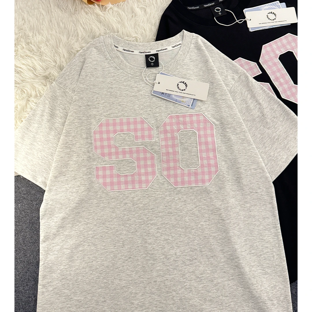 HandSeven重磅时尚夏季新款洋气舒适透气SO贴布刺绣百搭T恤