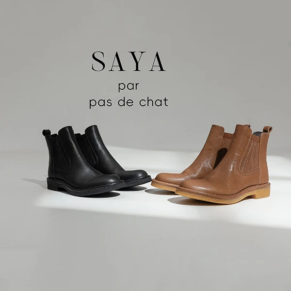 廖一凡家25年新款日系SAYA牛皮切尔西女士短靴百搭简约潮流款女鞋