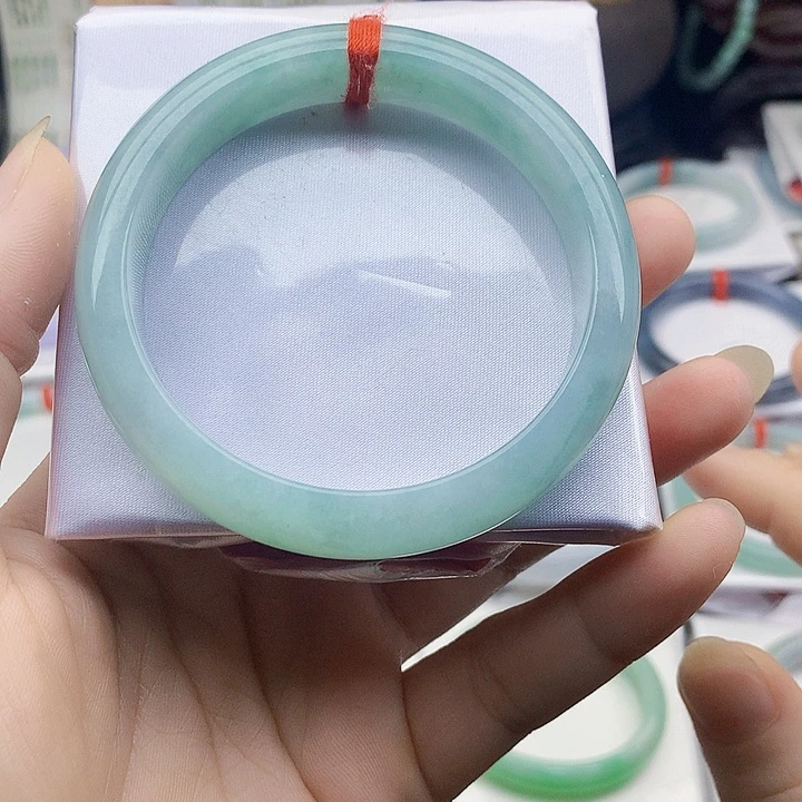 翡翠未镶嵌手镯缅甸天然翡翠A货57.9