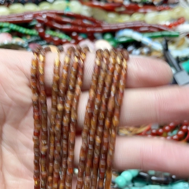 玛瑙/玉髓珠宝半成品合金一条3mm金柳