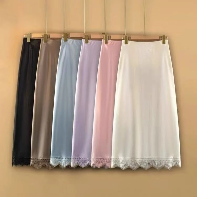 384拼接蕾丝半裙春夏包臀显瘦新中式A字裙