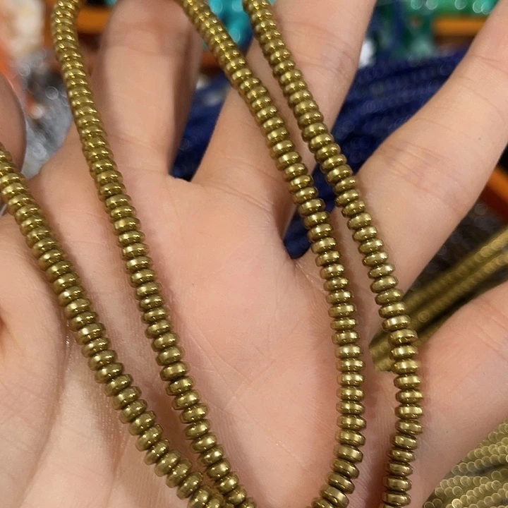 合金玛瑙/玉髓珠宝半成品3条4mm金色隔片