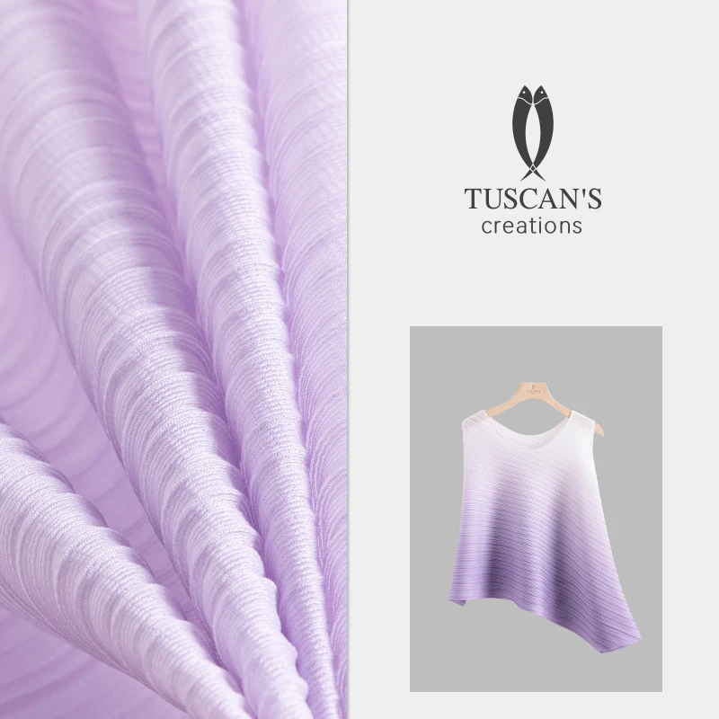TUSCAN'S CREATIONS宽松渐变无袖时尚褶皱弹力梭织上衣时代集团