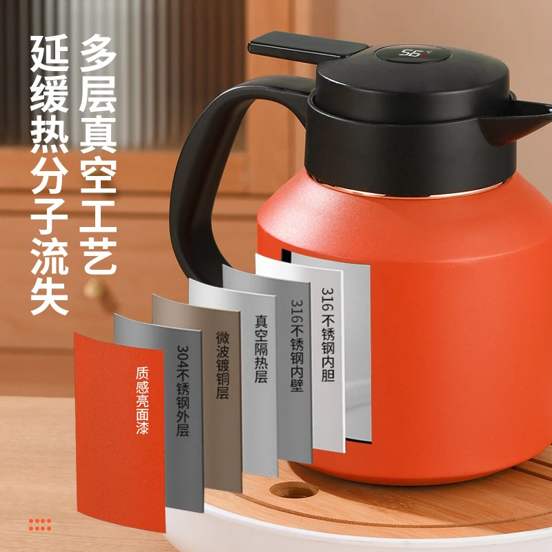 【源头工厂】智能数显304不锈钢暖壶保温茶壶老白茶闷壶茶大容量