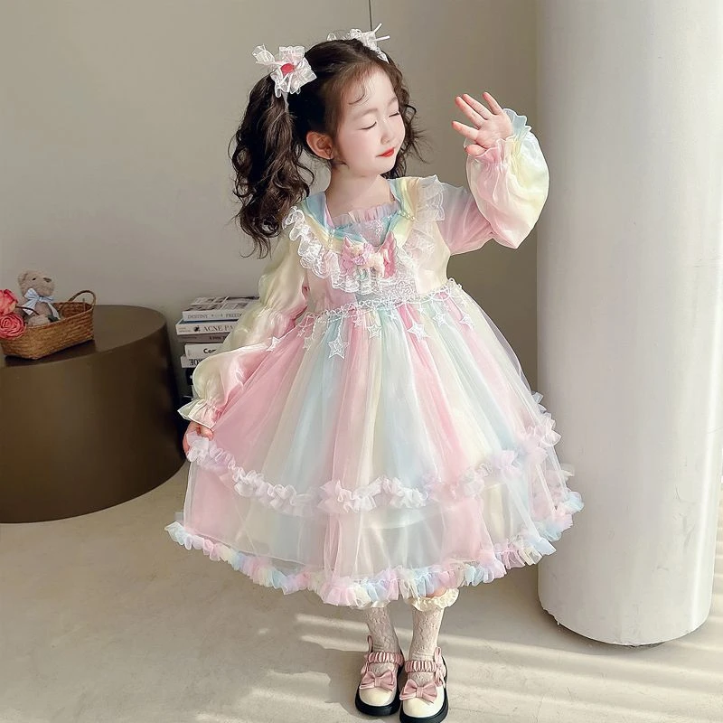 女童连衣裙春季新款洋气宝宝蓬蓬裙时髦儿童洛丽塔小马宝莉公主裙
