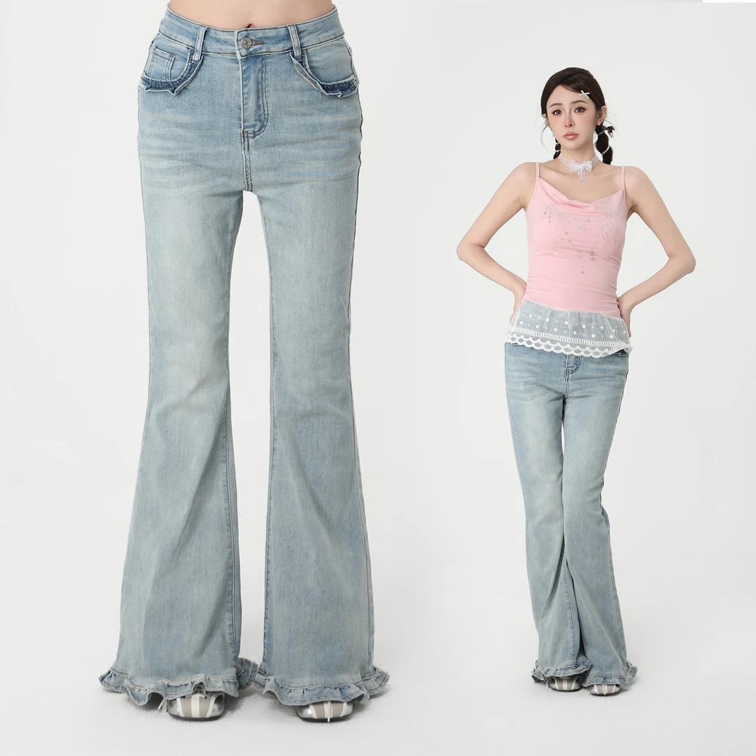 ANPK纯欲甜美牛仔喇叭裤微喇裤A5F09C5307