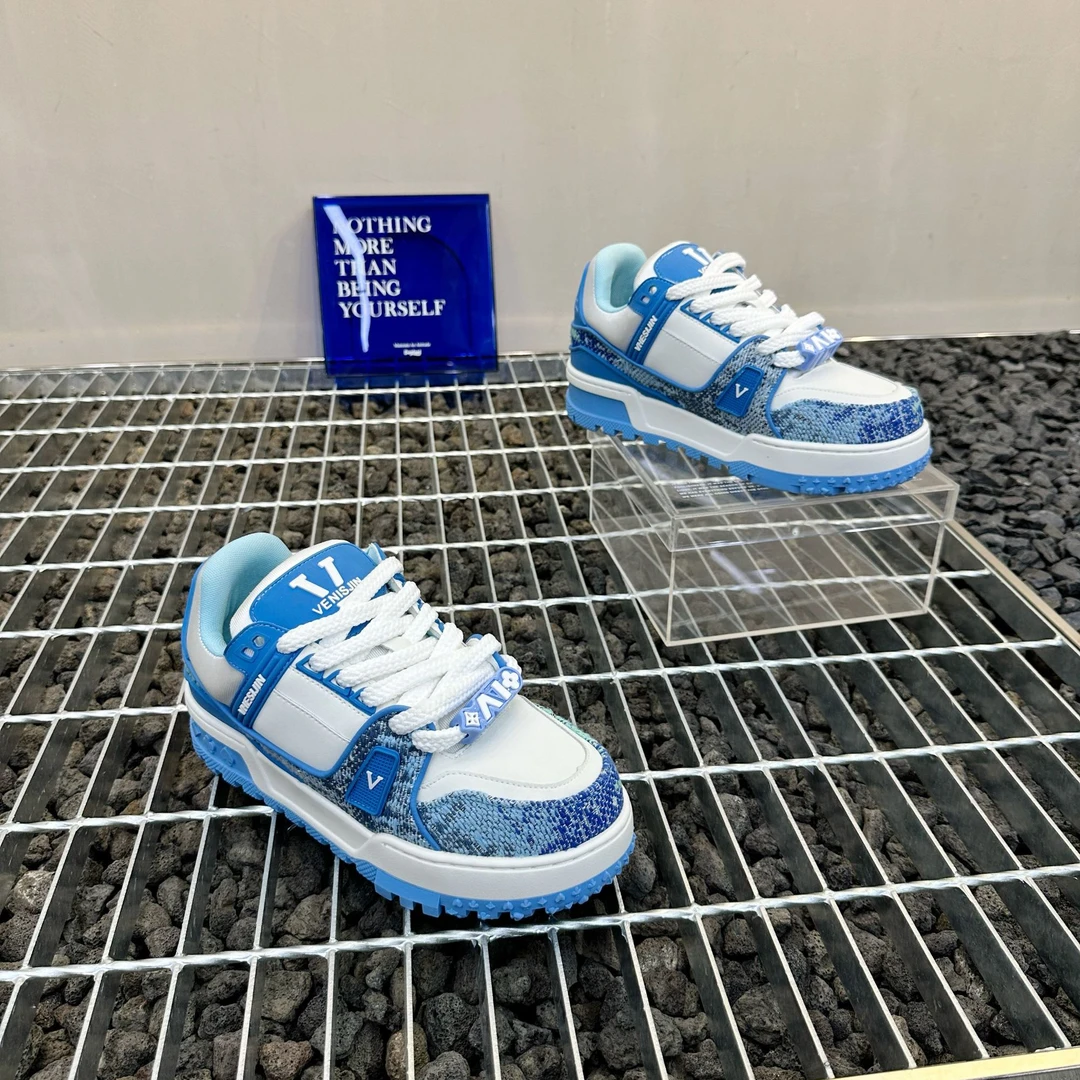 男鞋新款胖丁时尚2025皮面低帮男士厚底个性拼色运动百搭防滑潮鞋