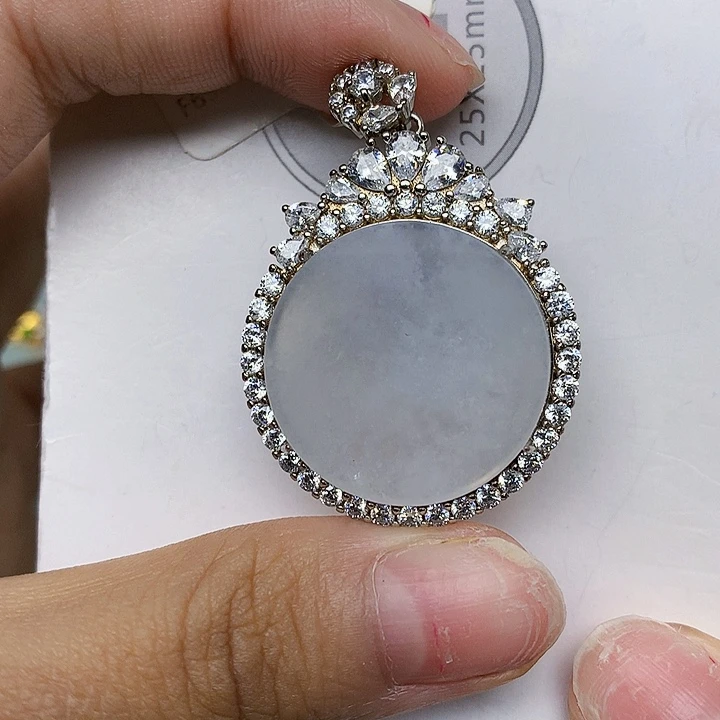 颈饰银S925镶嵌翡翠天然翡翠