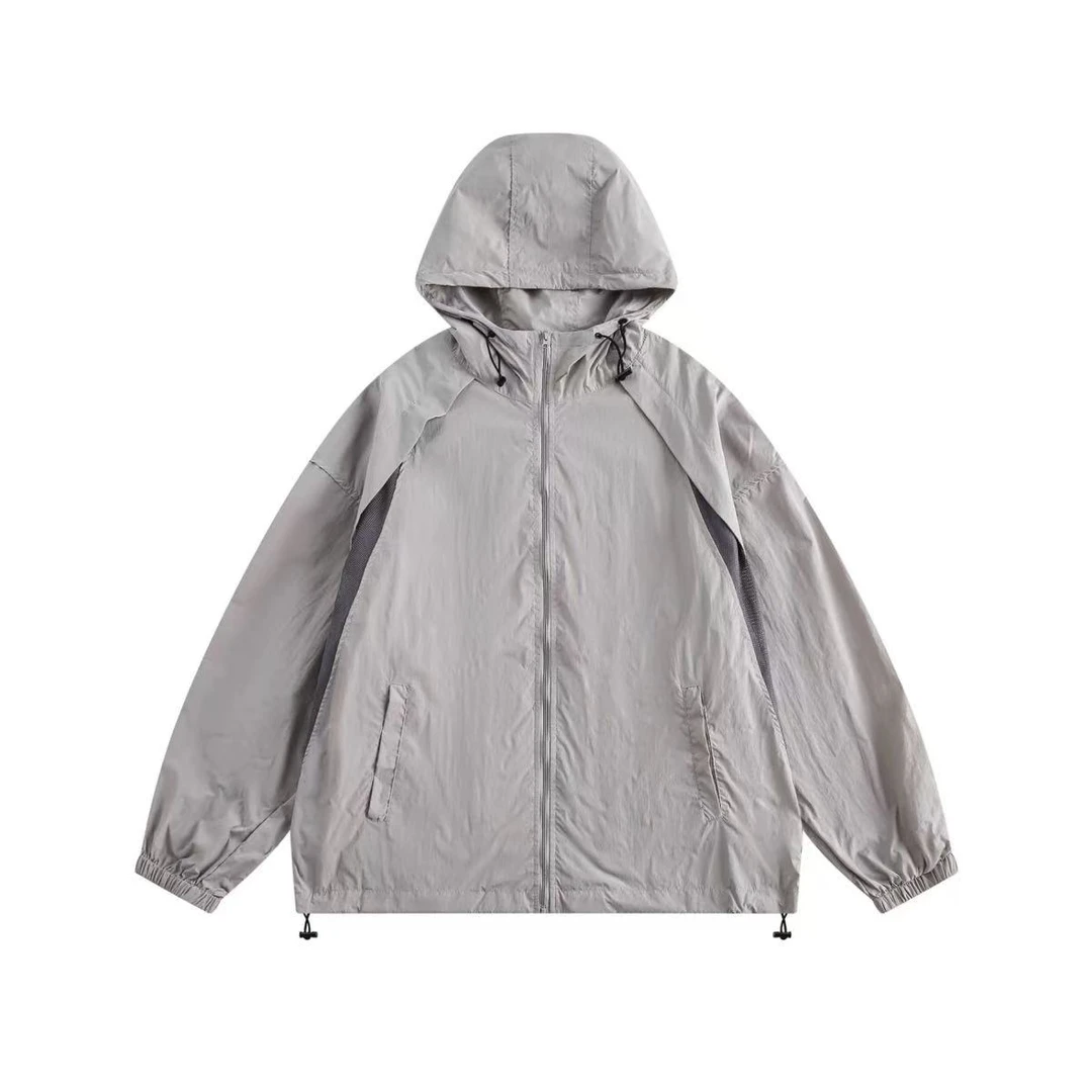 K15 速干户外拉链防晒连帽休闲外套男女夏季薄款宽松百搭防晒衣