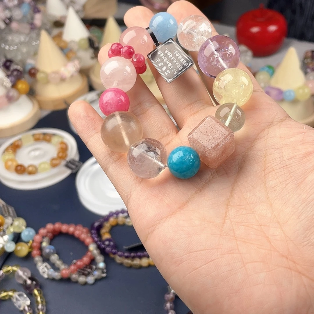 银S925镀金镶嵌手链水晶