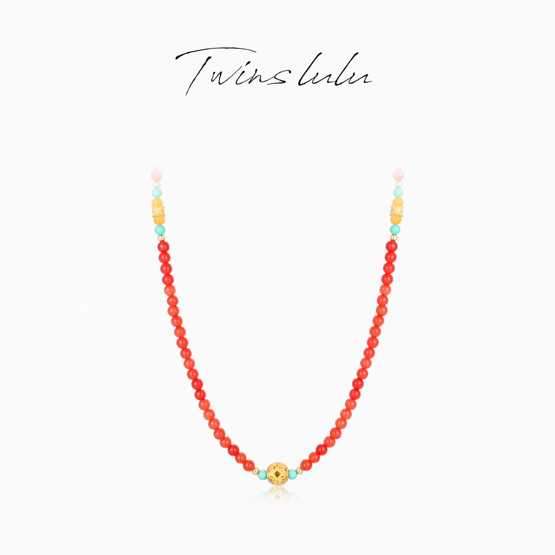 TWINS LULU 流光风 新中式串珠项链万能毛衣链首饰女款TSJ9541