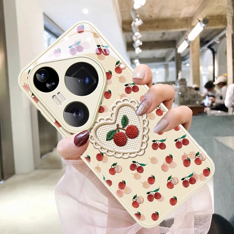 适用华为pura80pro新款手机壳pura80ultra全包防摔p70满屏小荔枝