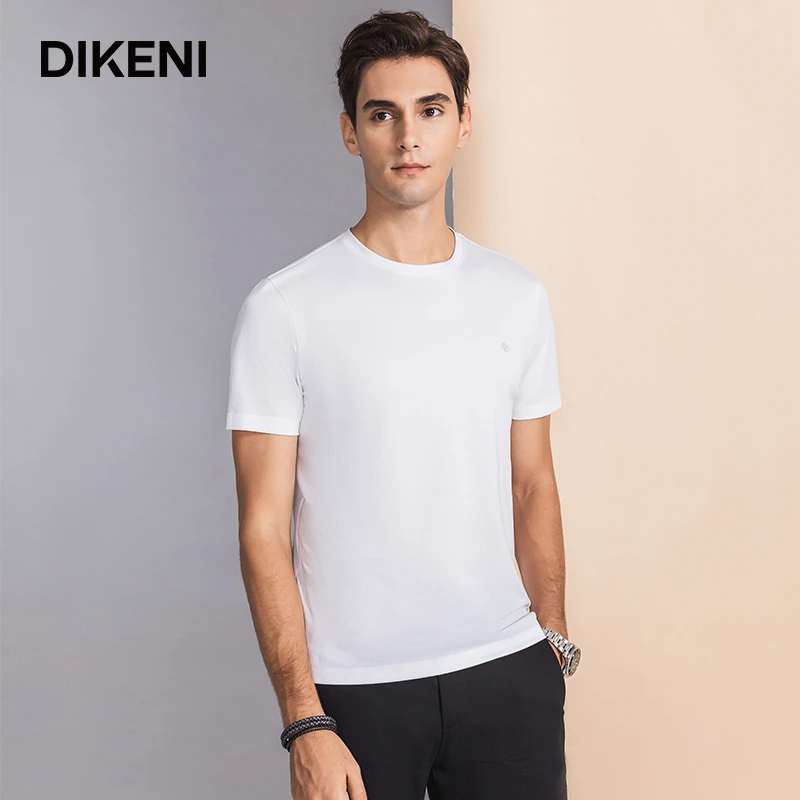 *迪柯尼商场同款休闲打底内搭圆领白色短袖T恤男11325H250