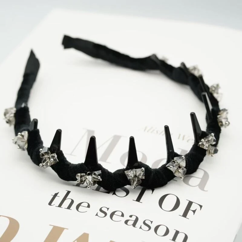 诗泊雅 日韩气质水钻蝴蝶发箍女新款网红波浪形防滑碎发洗脸头箍