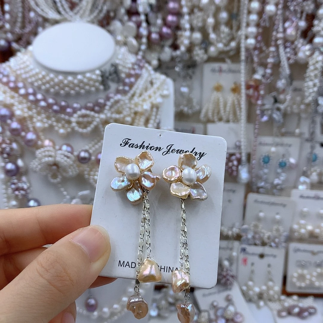 项链耳饰淡水珍珠银S925镶嵌