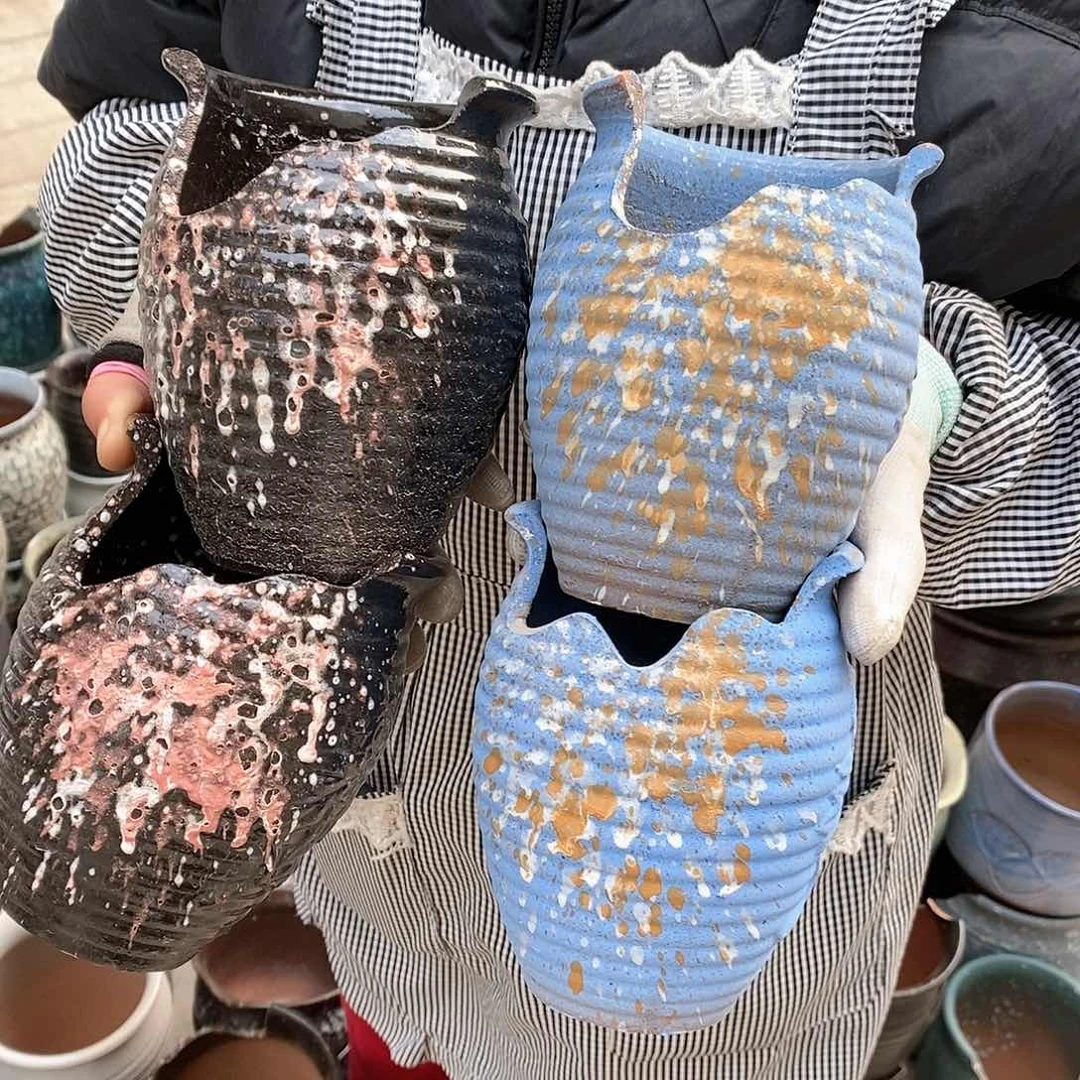 紫砂花盆瑕疵口11高15