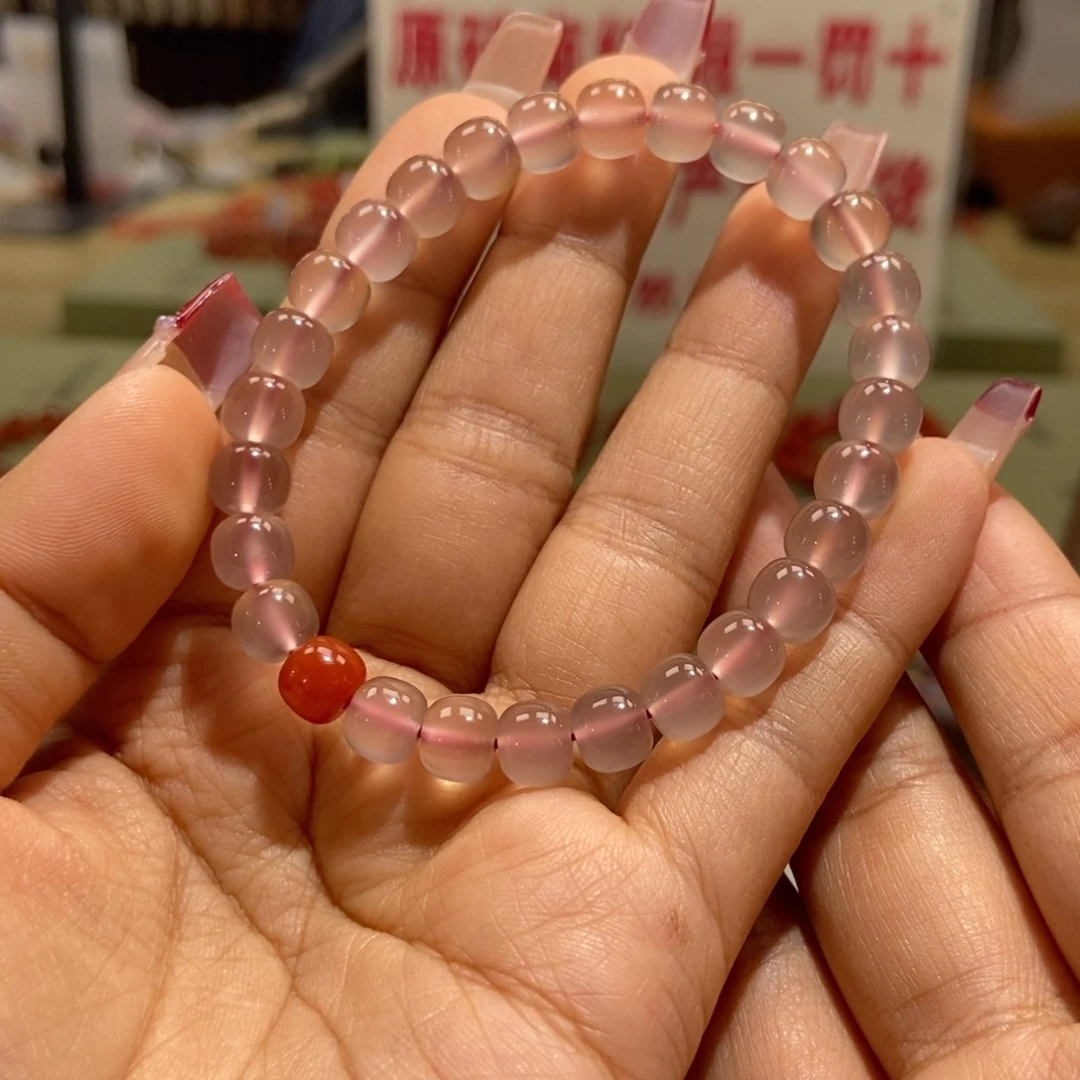 玛瑙/玉髓7+老型黑冰荔枝冻单圈未镶嵌