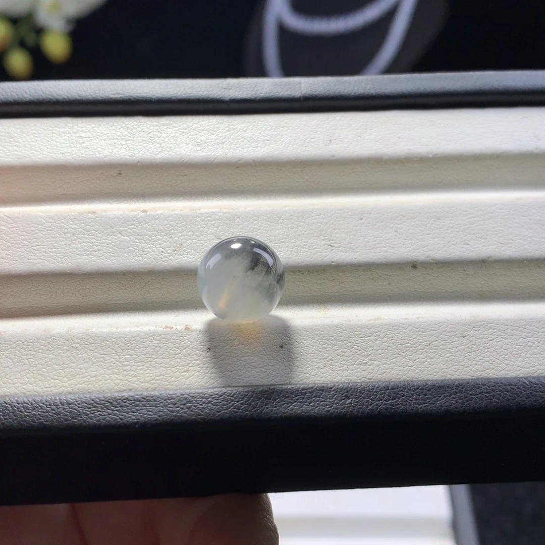 翡翠未镶嵌手串卡12水墨画