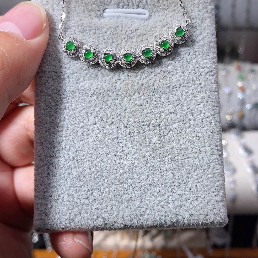 翡翠银S925镶嵌颈饰