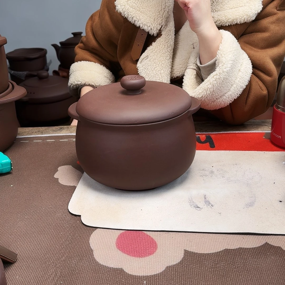 紫砂炖盅猪油罐3升微瑕