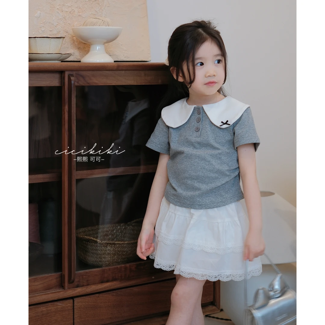 【可娜】2025儿童款女孩圆领童装短袖T恤熙熙可可TX2511 BSQ2510