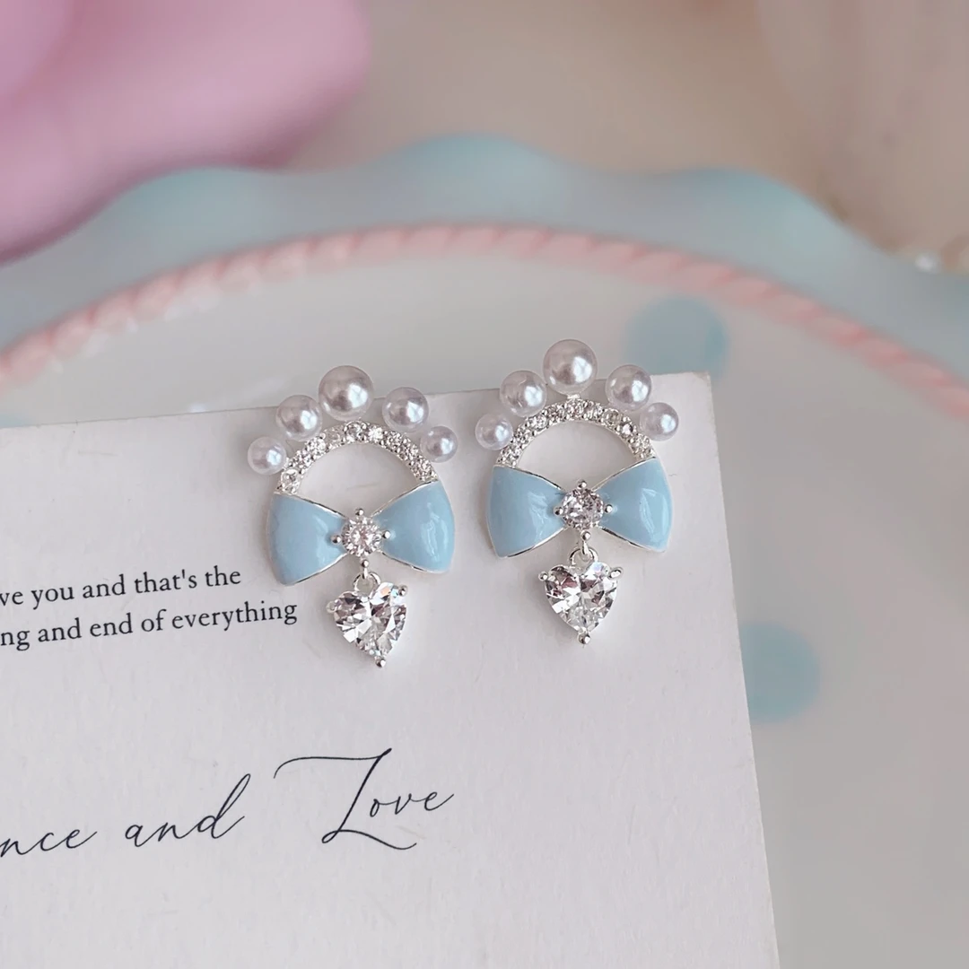 铜合金合成锆石耳饰 「仲夏甜心」原创小众蝴蝶百搭耳饰女气质耳钉