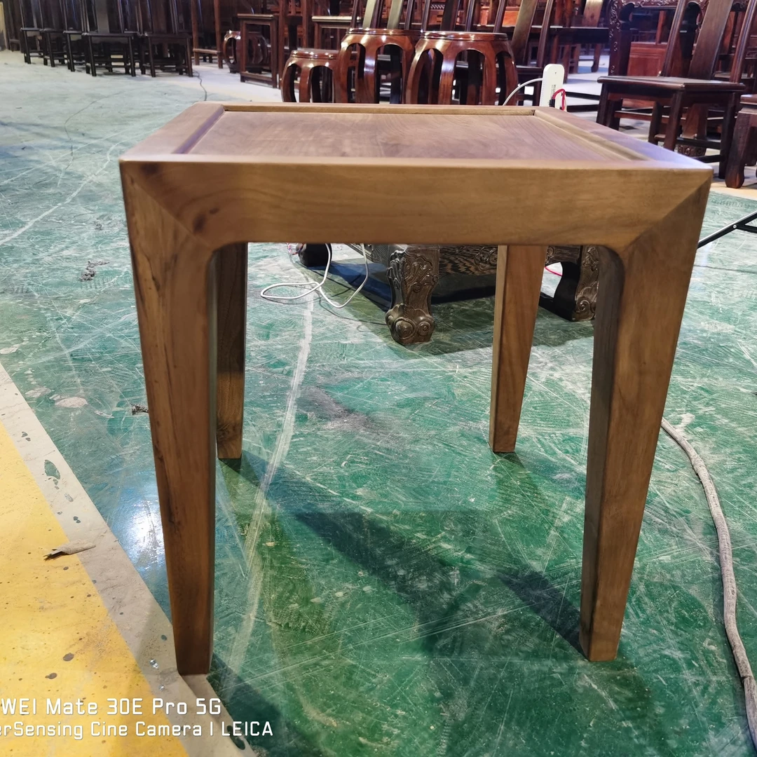 北美黑胡桃木妆台凳360*360*390原木色家用方几角几胡桃色凳子