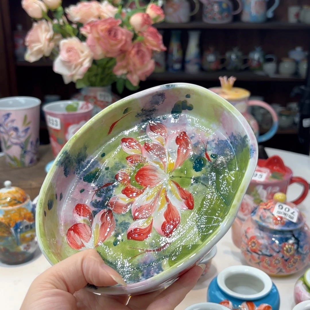 景德镇手绘高温釉下彩陶瓷茶具