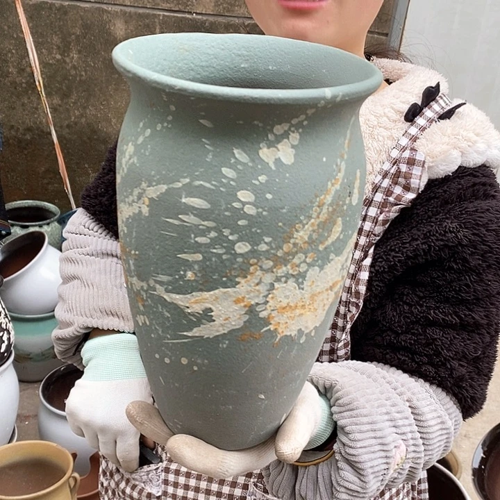 紫砂花盆瑕疵口15高25