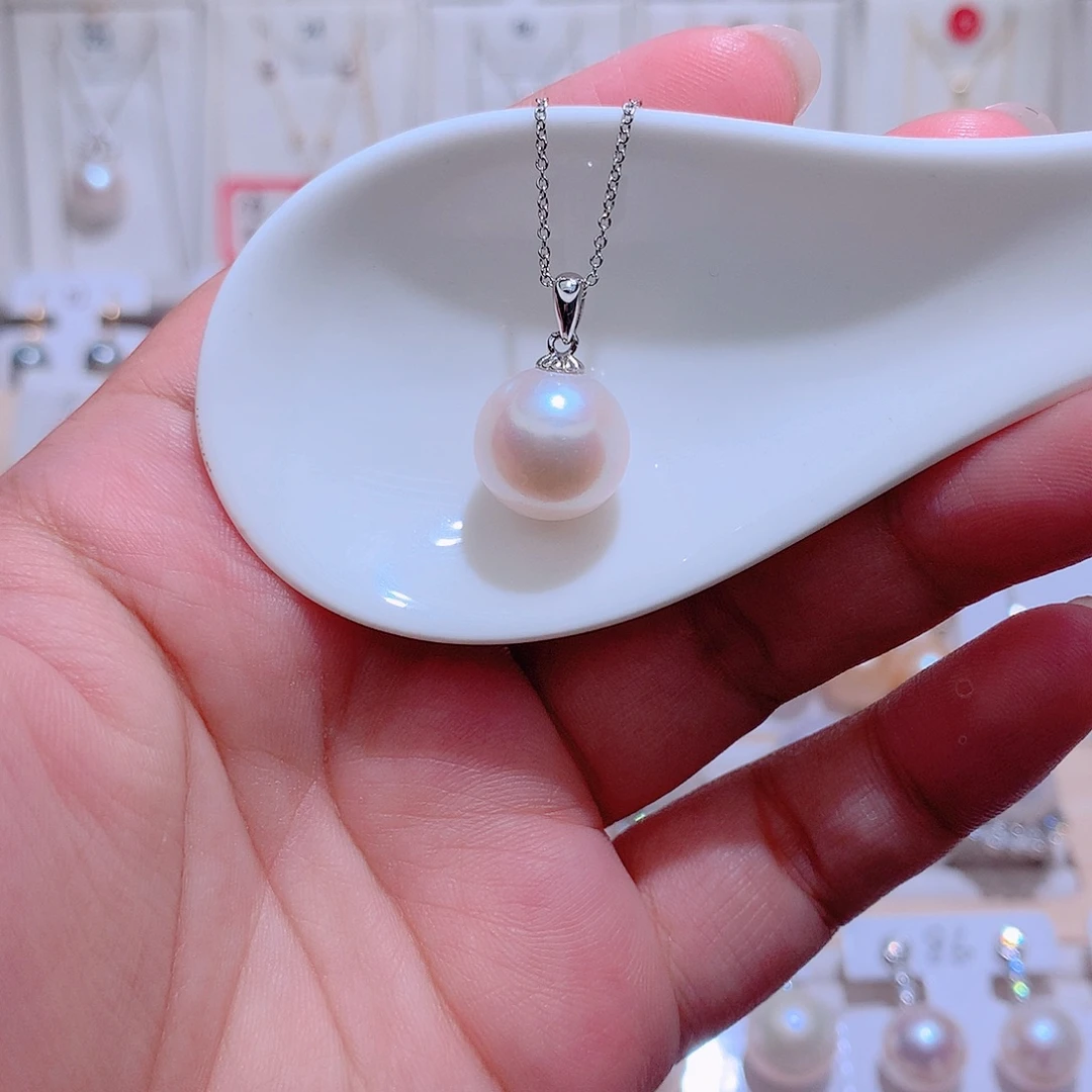 吊坠(赠链)银S925镶嵌淡水珍珠CC微瑕13mm