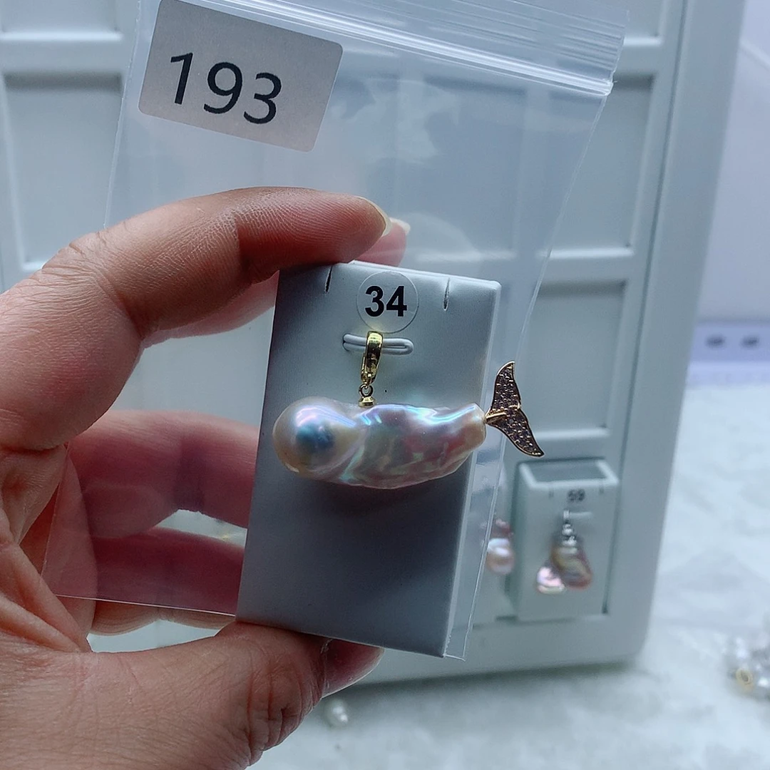 合金吊坠(不含链)淡水珍珠