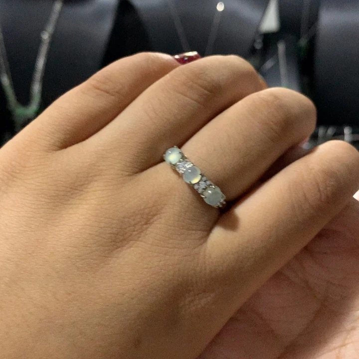 翡翠银S925镶嵌戒指