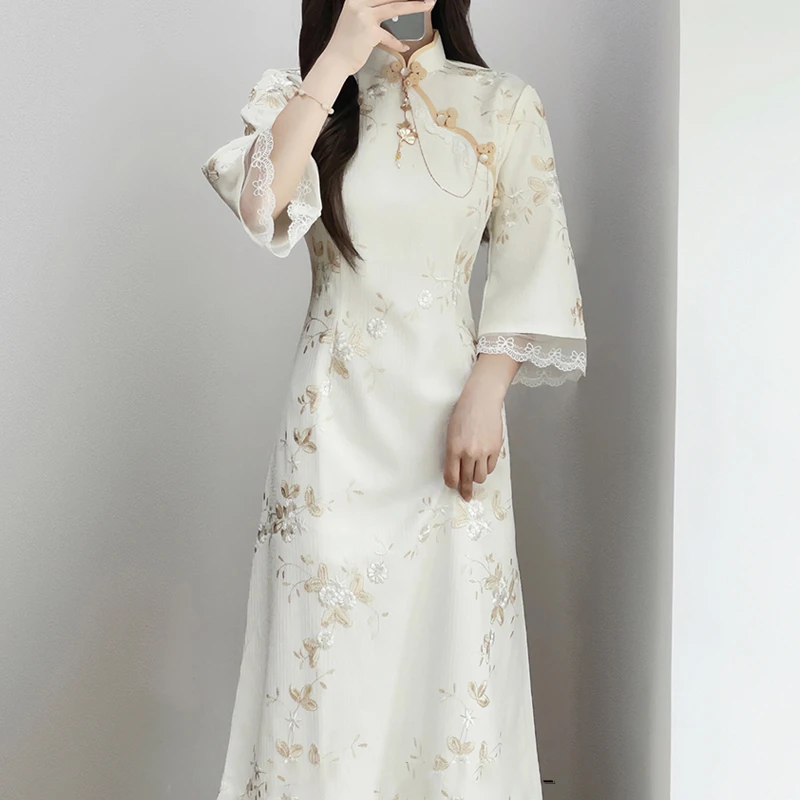 纯欲风旗袍2025新款夏季改良气质复古连衣裙新中式年轻款日常可穿