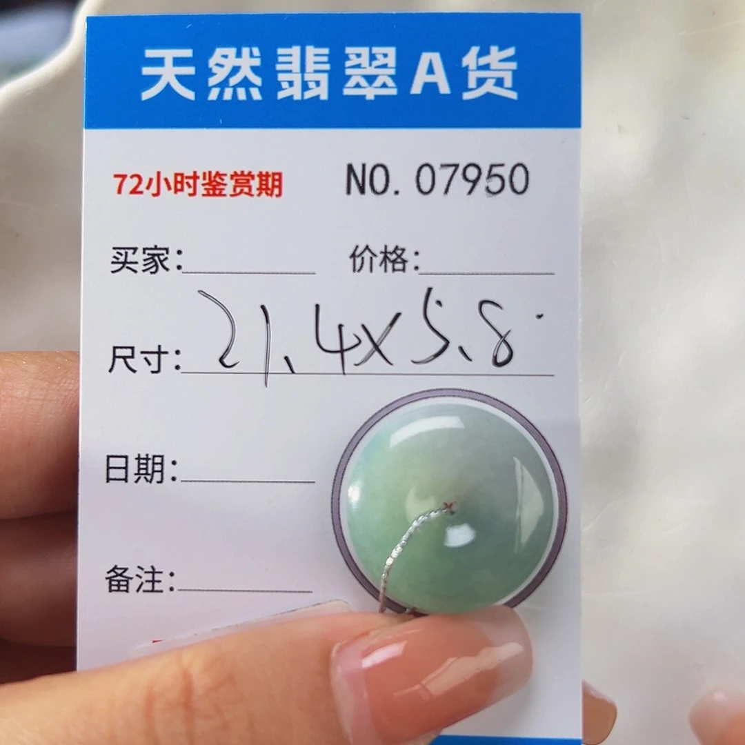 翡翠未镶嵌颈饰平安扣7950