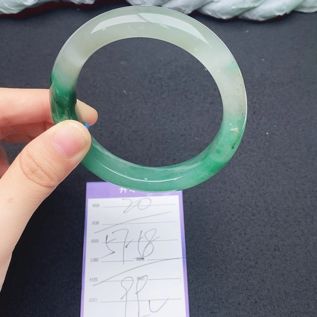 竹牌天然A货非洲翠手镯20