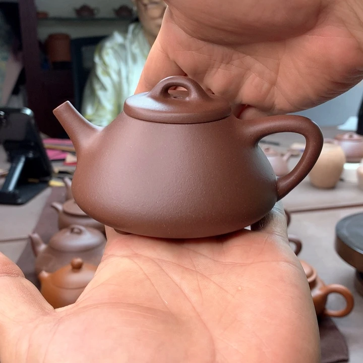 紫砂茶壶子冶石瓢，底槽清容量190cc