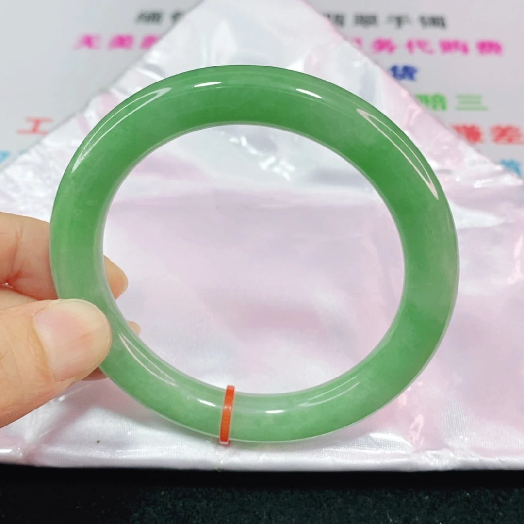 未镶嵌手镯翡翠57圈口圆条