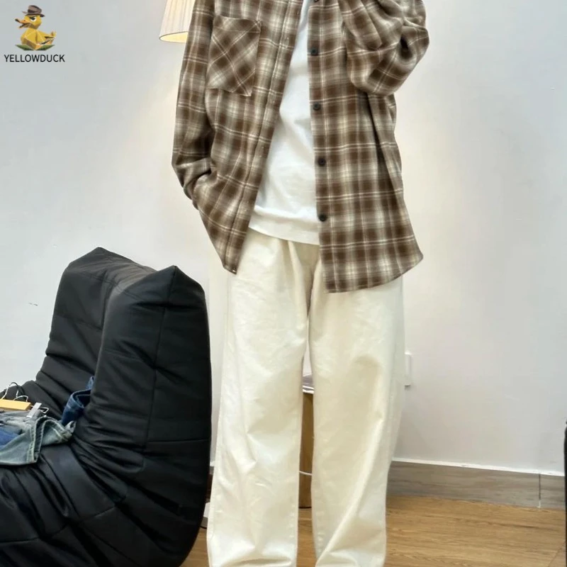 春秋休闲裤男日系慵懒坠感男女同款帅宽松直筒裤品质感休闲长裤