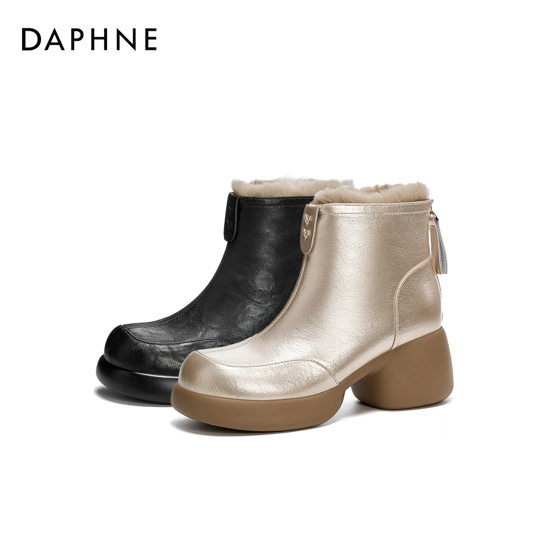 达芙妮2025冬季新款时装靴气质款推荐专用精致防寒加绒保暖女鞋