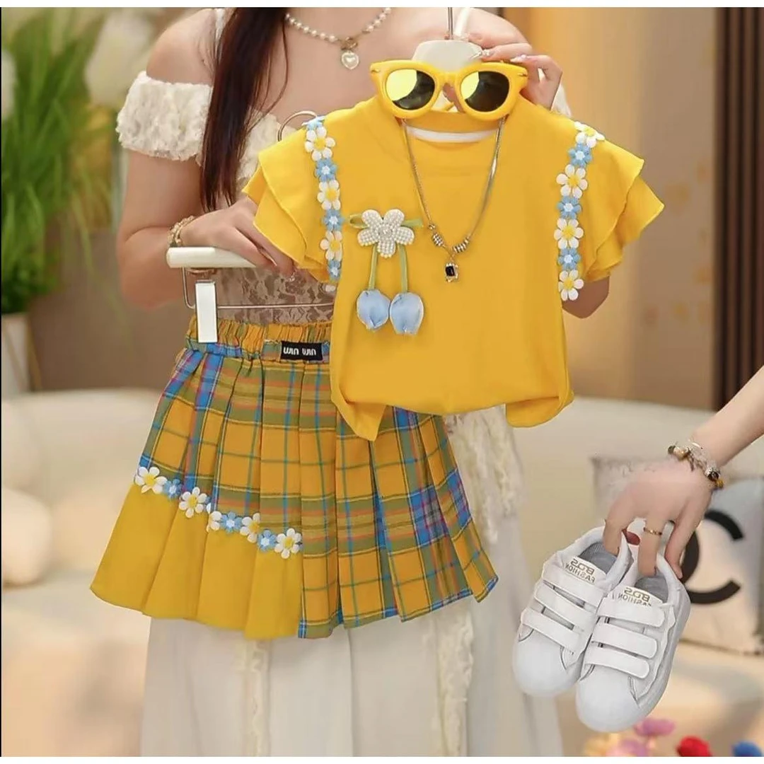 【现货】2025夏季新款儿童时尚洋气套装女童时尚休闲运动两件套潮